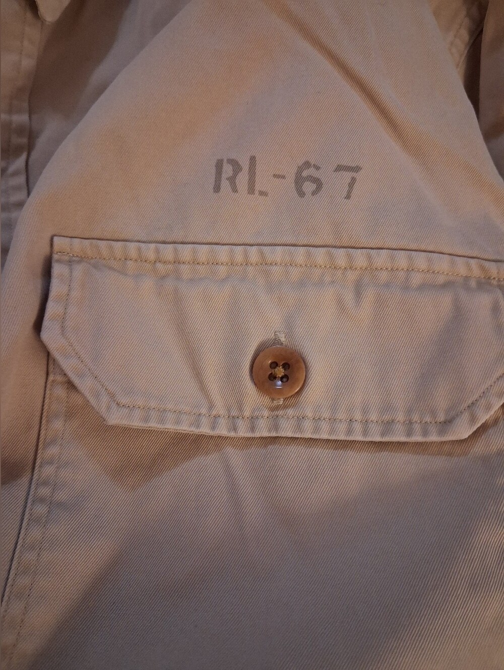 POLO RALPH LAUREN Military Inspired Utility Button Down Shirt.  Mens. Size XL. - Picture 5 of 9